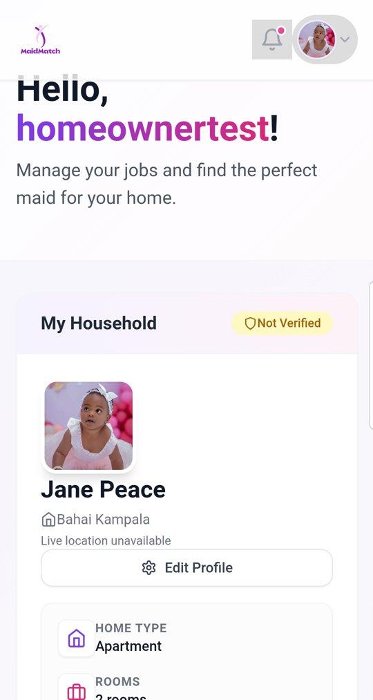 MaidMatch app screen